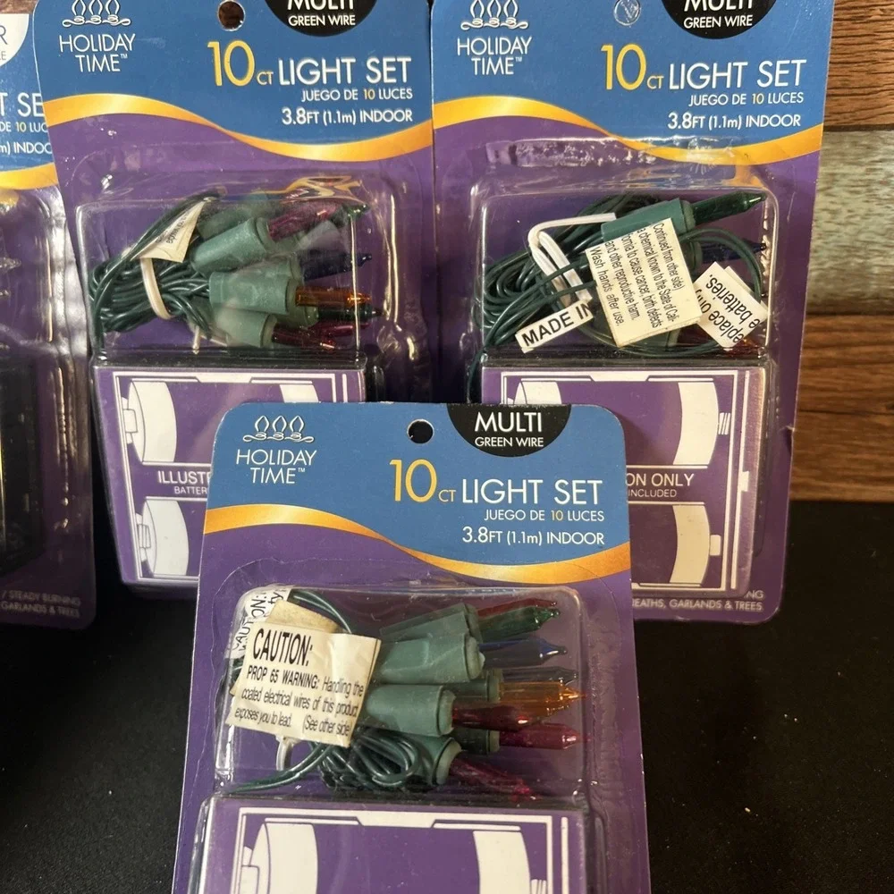 Lot Of‎ 6- Holiday Living 10 Ct Battery Operated Multi-Color/Clear Mini Lights